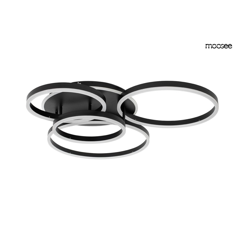 MOOSEE lampa sufitowa / plafon RINGS 5    czarna Moosee - 1
