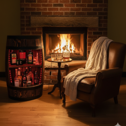 Barek Beczka Otwarta LED RGB Bonanza Wood Stojak na Wino i Alkohol BONANZA WOOD - 3