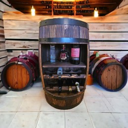 Barek Beczka Otwarta LED RGB Bonanza Wood Stojak na Wino i Alkohol BONANZA WOOD - 23