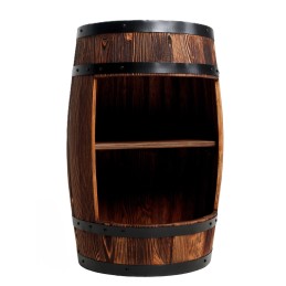 Barek beczka drewniana szafka na alkohol brązowa BONANZA WOOD - 2