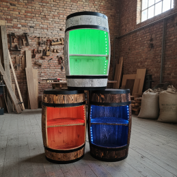 Barek Beczka Otwarta LED RGB Bonanza Wood Stojak na Wino i Alkohol BONANZA WOOD - 14