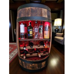 Barek Beczka Otwarta LED RGB Bonanza Wood Stojak na Wino i Alkohol BONANZA WOOD - 22