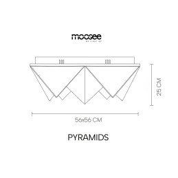 MOOSEE lampa sufitowa / plafon PYRAMIDS   złota