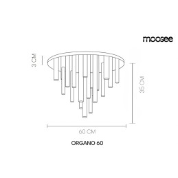MOOSEE lampa sufitowa / plafon ORGANO 60  złota