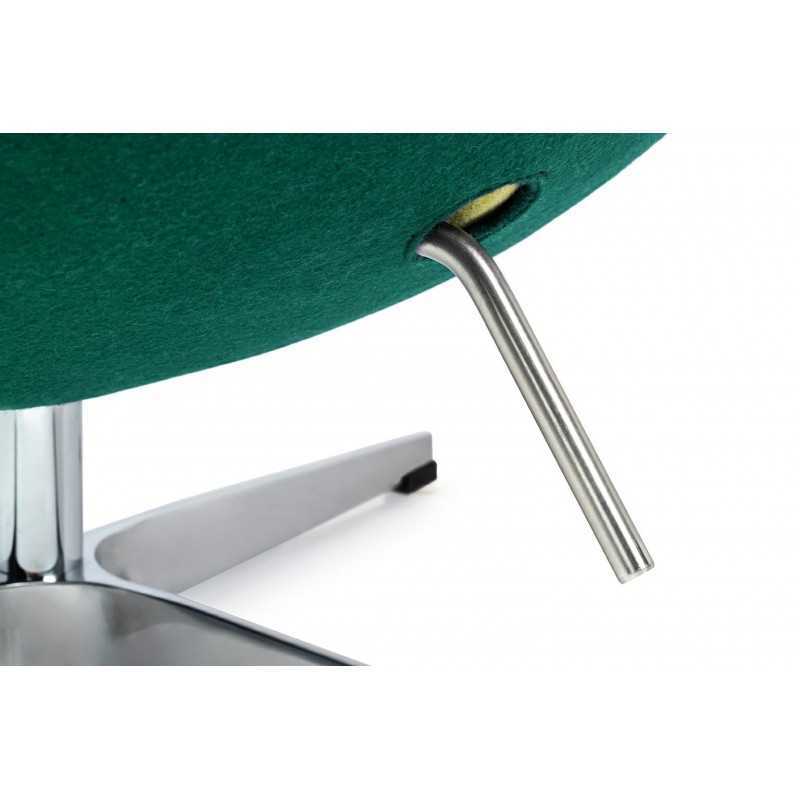 Fotel EGG CLASSIC szmaragdowy zielony.41 - wełna, podstawa aluminiowa