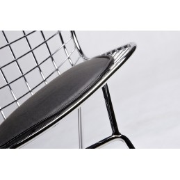 Krzesło NET SOFT chrom - czarna poduszka, metal