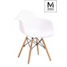 MODESTO fotel DAW DSW biały - polipropylen, nogi bukowe