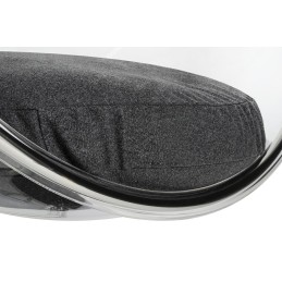 Fotel BUBBLE STAND poduszka szara - podstawa chrom, korpus akryl, poduszka wełna