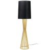 Lampa podłogowa HOLMES złota z czarnym kloszem -  metal