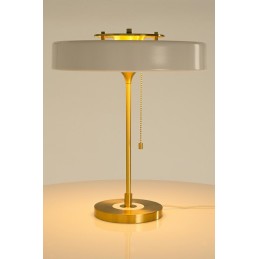 Lampa biurkowa ARTE biało-złota - aluminium, szkło