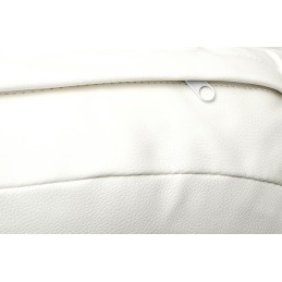 Fotel BUBBLE STAND poduszka biała - podstawa chrom, korpus akryl, poduszka ekoskóra