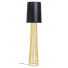 Lampa podłogowa HOLMES STRAIGHT złota z czarnym kloszem -  metal