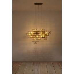 KARE lampa wisząca STONE MOBILE złota 100 x 61 cm