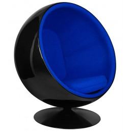 Fotel BALL BLACK niebieski