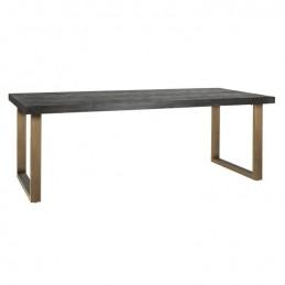 RICHMOND stół jadalniany BLACKBONE BRASS - 180, fornir dębowy, mosiądz, metal