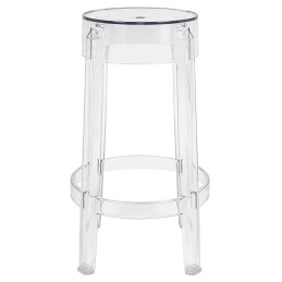 Krzesło barowe CHARLES 65 transparentne - poliwęglan