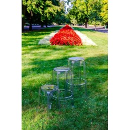 Krzesło barowe CHARLES 65 transparentne - poliwęglan