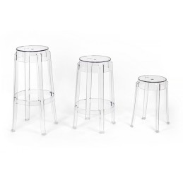 Stołek CHARLES 46 transparentny - poliwęglan
