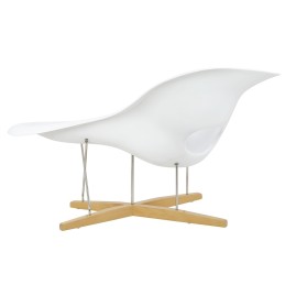 Fotel BIRD biały - włókno szklane, drewno, metal