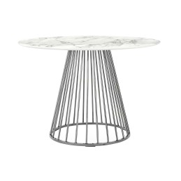 Stół GLAM MARBLE 110 - MDF, chromowana podstawa