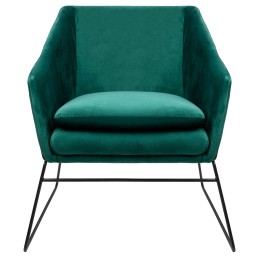 Fotel EMMA VELVET ciemny zielony welur - podstawa czarna