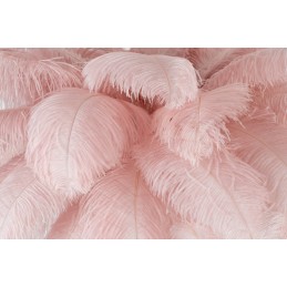 Lampa podłogowa TIFFANY 175 różowa mosiądz / naturalne pióra