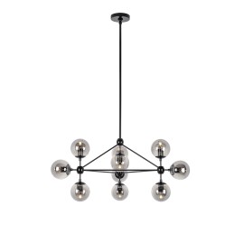 Lampa wisząca PLANETARIO 10 czarna - klosze dymione