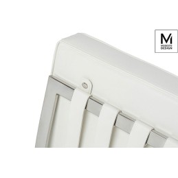 MODESTO fotel BARCELON biały - ekoskóra, stal polerowana