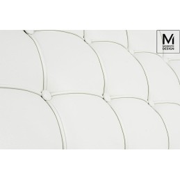 MODESTO fotel BARCELON biały - ekoskóra, stal polerowana