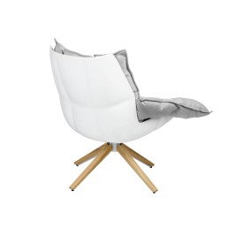 Fotel STAR szary - szara tkanina,  podstawa drewnianam włókno szklane