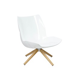 Fotel STAR szary - szara tkanina,  podstawa drewnianam włókno szklane