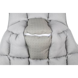 Fotel STAR szary - szara tkanina,  podstawa drewnianam włókno szklane