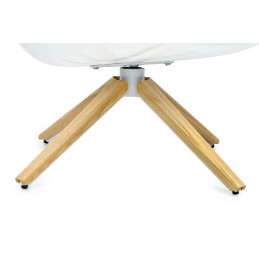 Fotel STAR szary - szara tkanina,  podstawa drewnianam włókno szklane