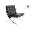 MODESTO fotel BARCELON czarny - ekoskóra, stal polerowana