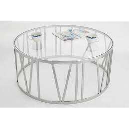 Stolik TIME ROMAN - szło, polerowana stal nierdzewna