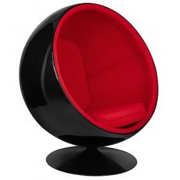 Fotel BALL BLACK czerwony