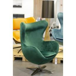 Fotel EGG SZEROKI VELVET ciemny zielony. 18 - welur, podstawa stal