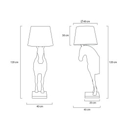 Lampa podłogowa KOŃ HORSE STAND S czarna - włókno szklane