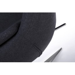 Fotel EGG SZEROKI ciemny szary.27 - wełna, podstawa stal