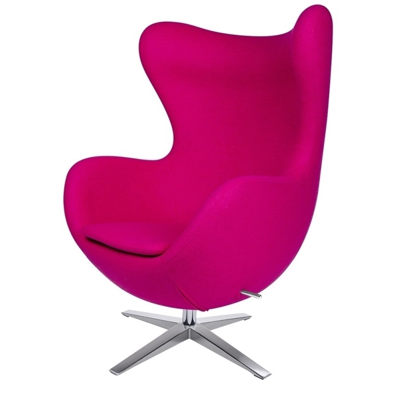 Fotel EGG SZEROKI fuksja.11 - wełna, podstawa stal