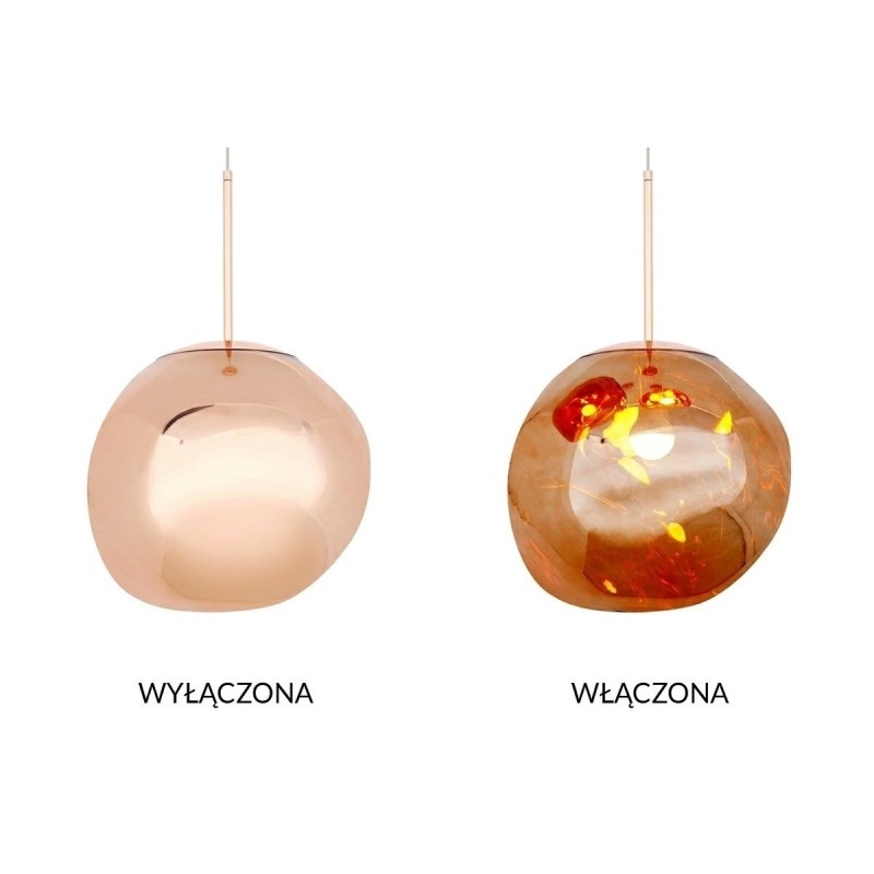 Lampa wisząca FUSION 30 miedziana - akryl