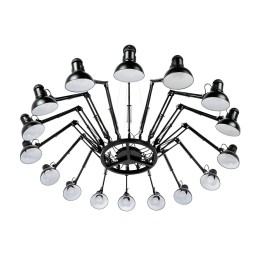 Lampa wisząca RAGNO 16 czarna - aluminium