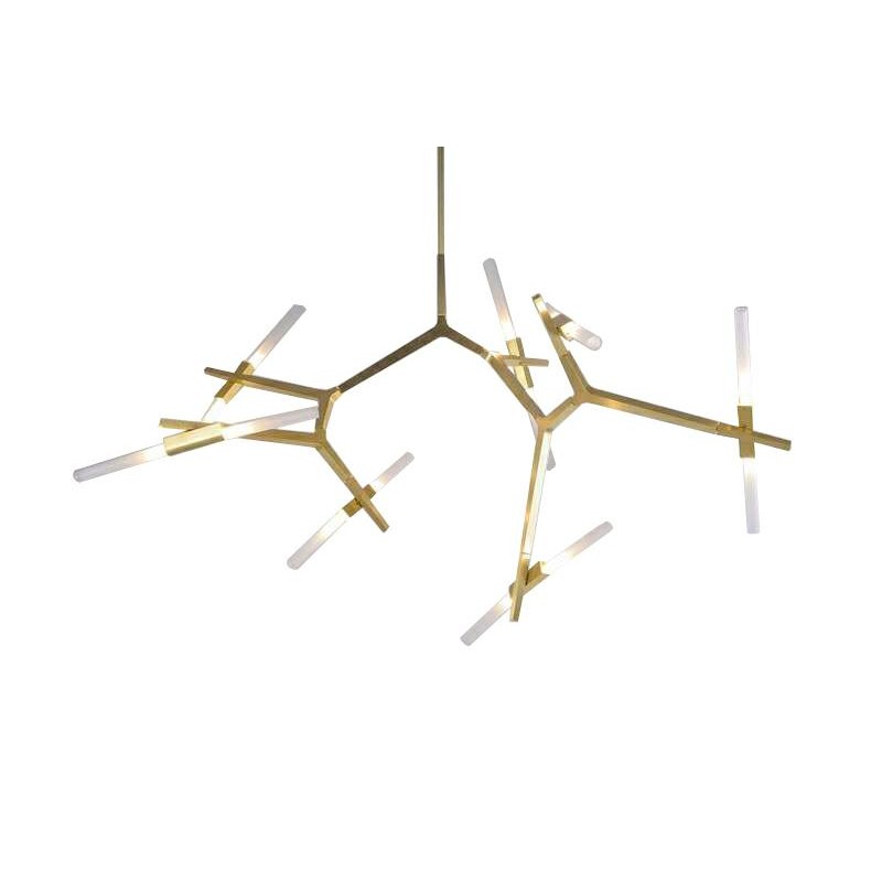 Lampa wisząca CANDELABR 14 złota - aluminium, szkło