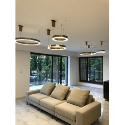 Lampa wisząca RING 80 złota - LED, stal