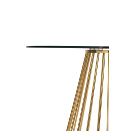 Stół GLAM GLASS 110 - szkło, złota podstawa