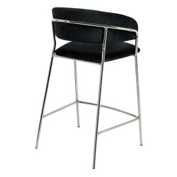 Krzesło barowe MARGO 65 czarny - welur, podstawa chromowana
