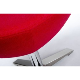 Podnóżek EGG SZEROKI czerwony.1 - wełna, stal