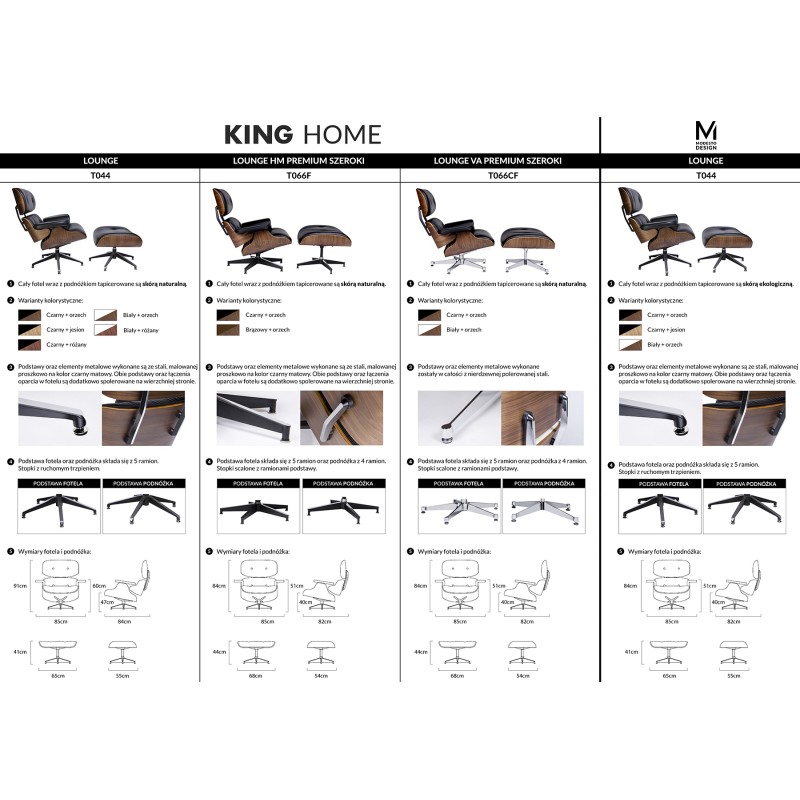Fotel LOUNGE HM PREMIUM SZEROKI czarny - orzech