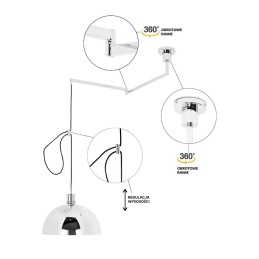 Lampa wisząca ROTA 360 srebrny chrom