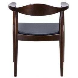 Krzesło KENNEDY ciemnobrązowe - drewno jesion, ekoskóra